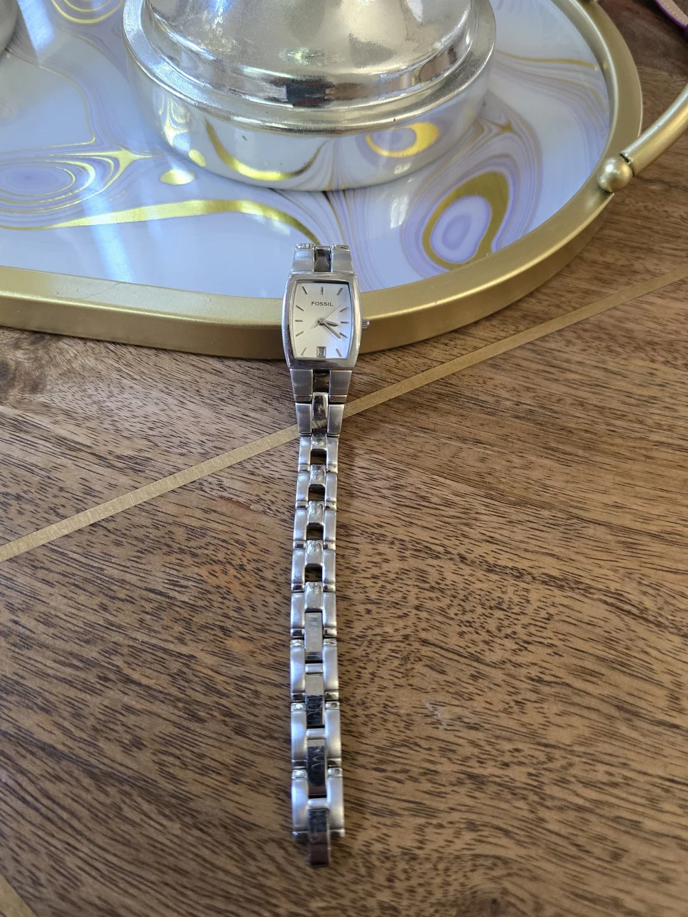 Fossil Stainless Steel Rectangle Watch - Silver